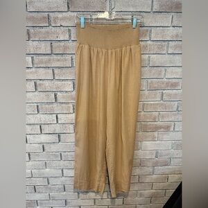 Isabel by Ingrid +Isabel High-Waisted Linen Blend Maternity Pants